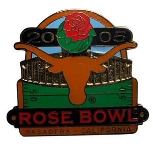 Vintage 2005 Rose Bowl Game Pin, Texas Longhorns vs Michigan Wolverines